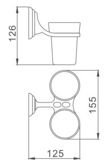 Стакан для ванной комнаты Haiba HB1508 двойной хром