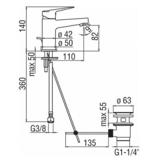 Смеситель Nobili Blues BS101118/1CR для раковины