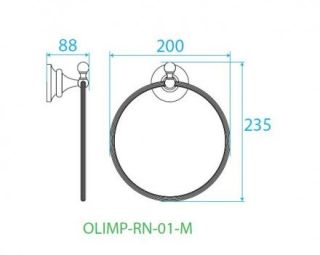 Полотенцедержатель кольцо, бронза Cezares  OLIMP-RN-02-M