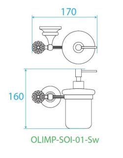 Диспенсер для мыла подвесной, золото Cezares OLIMP-SOI-03/24-Sw