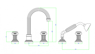 Смеситель на борт ванны с выдвижным душем и переключателем Cezares OLIMP-BVD-03/24-Sw