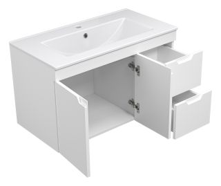 Подвесная тумба под раковину Misty Оптима 90см белый