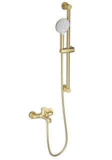 Смеситель для ванны с душевым гарнитуром Wonzon & Woghand Alfa WW-AE3205-BG брашированное золото