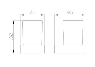 Стакан для зубных щеток с держателем Wonzon & Woghand Lotte WW-8321 хром