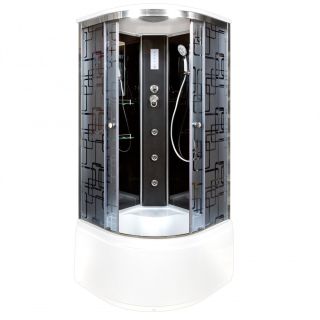 Душевая кабина Deto BМ4590 с гм. и эл. BLACK 90х90х220 см