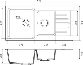 Мойка кухонная GranFest CLASSIC P-980KL кашемир