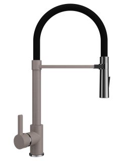 Смеситель для кухни Ulgran Classic U-024-302 с высоким гибким изливом песочный