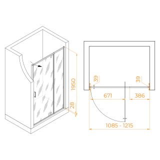 Душевая дверь RGW PA-008 350800812-11 110см хром