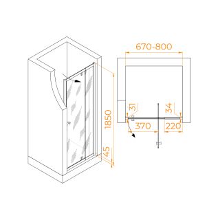 Душевая дверь RGW PA-02 NEW 41080207-51 70см хром