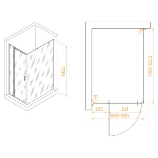 Душевой уголок RGW PA-078B (RGW PA-008B + Z-050-2B) 350807882-14 80x120см чёрный