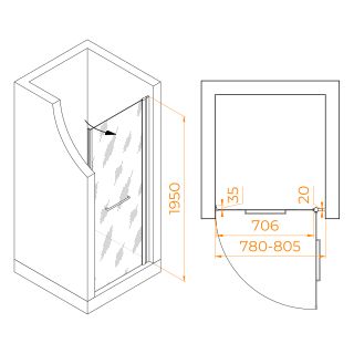 Душевая дверь RGW PA-103W 020810308-15 80см белый