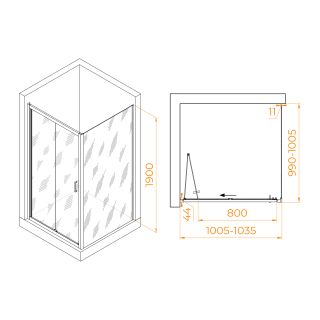Душевой уголок RGW PA-132 (PA-21+Z-050-5) 060813200-11 100x100см хром
