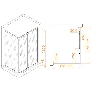 Душевой уголок RGW PA-245 410824592-11 90x120см хром
