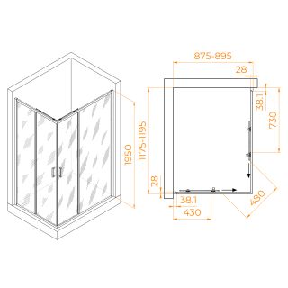 Душевой уголок RGW PA-246 030824692-11 90x120см хром