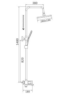 Душевая стойка Shevanik S9036F белый/хром