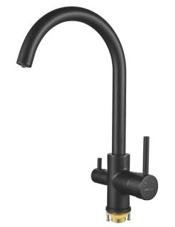 Смеситель для кухни Shevanik S128H с подключением фильтра чёрный