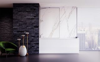 Шторка на ванну Veconi Palau PL-85, 700x1500, хром, стекло прозрачное