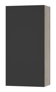 Подвесной шкаф Misty Поло 40см универсальный антрацит/дуб Галифакс белый