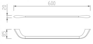 Полотенцедержатель ABBER Nord AA1552 60см хром