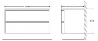 Тумба под раковину BelBagno подвесная 100x50см Shampagne gold (oro) Prospero BB1000DCS2C/SO-BB1000ARL
