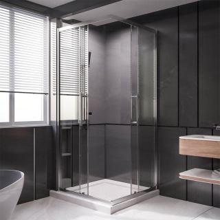 Душевой уголок Premium Trento PTC-SP-50GR, 1500х800x2000, брашированный графит, стекло прозрачное