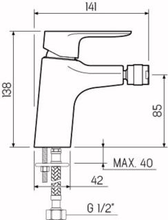 Смеситель для биде РМС SL131-001-1 хром