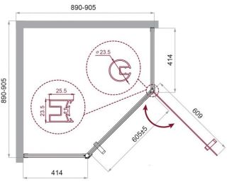Душевой уголок BelBagno Uno 90см чёрный UNO-195-P-1-90-C-NERO