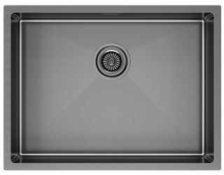 Мойка кухонная Paulmark Next PM215844-GM воронёная сталь
