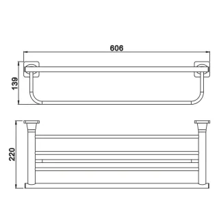 Полка для полотенец Rose RG1508H 60см чёрный