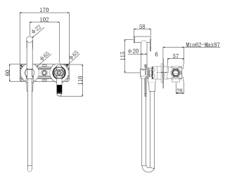 Гигиенический душ со смесителем Bronze de Luxe 1760'S 3253SB, черный