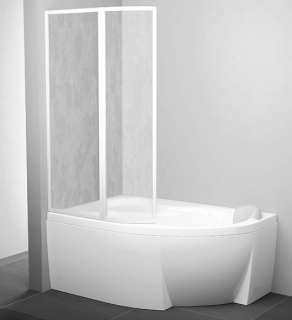 Шторка на ванну Ravak Supernova VSK2 Rosa 170 76LB010041 Rain профиль белый левый