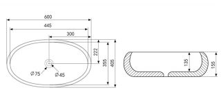 Раковина ABBER Bequem AC2102MW 60см белый матовый