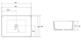 Раковина ABBER Rechteck AC2213MMG 40см золото матовое