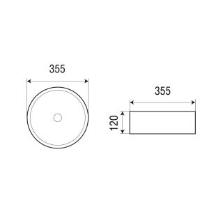 Раковина накладная Azario 35.5х35.5х12 фаянс (AZ3134)