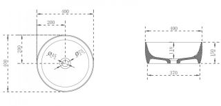 Раковина ABBER Kristall 40см чёрный AT2804Onyx