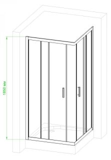 Душевой уголок Royal Bath HPD 90x80см чёрный RB8090HPD-T-BL