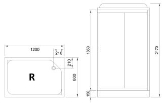 Душевая кабина Royal Bath HP правая стекло матовое 120x80см RB8120HP2-M-R