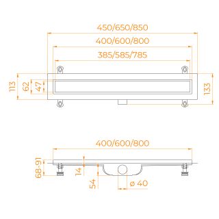 Душевой лоток RGW Drain Leo-11 60211160-01 60см под плитку хром