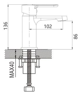 Смеситель для раковины Shevanik S8101H чёрный