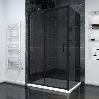 Душевой уголок Veconi Rovigo RV-055BT, 1200х1000х1950, черный матовый, тонированное стекло