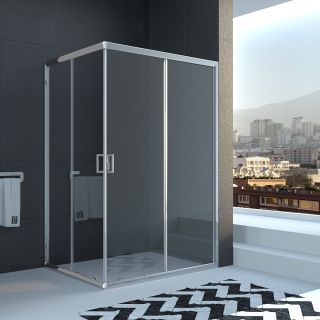 Душевой уголок Veconi Rovigo RV-10, 1100x800x1950, хром, стекло прозрачное