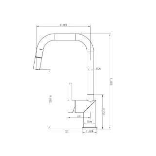 Смеситель для кухни Wonzon & Woghand WW-6018-BG с выдвижным изливом брашированное золото