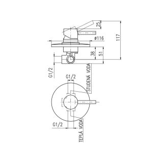 Смеситель для душа Rav Slezak Seina SE983BOX хром