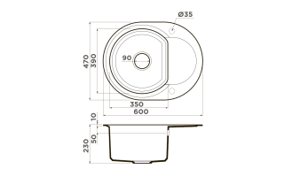 Мойка кухонная Omoikiri Sakaime 60E-GR leningrad grey