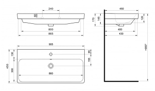 Раковина Santek Адриана 90 см