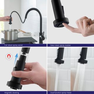 Смеситель для кухни Timo Saona с выдвижной лейкой чёрный 2316/03FL