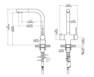 Смеситель для кухни Timo Saona с выдвижной лейкой чёрный 2356/03FL