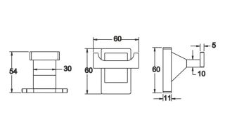 Крючок для ванной комнаты двойной Rose RG1621 хром