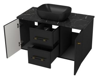 Подвесная тумба под раковину Brevita Shanel SHA-09100-02-01-2Я 100см чёрный