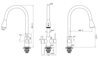 Смеситель для кухни Paulmark Lange La214212-GM воронёная сталь